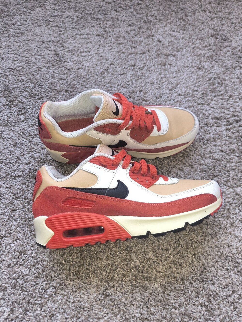 Nike Air Max 90 "Sesame Red Clay" Size 5Y - 6.5W